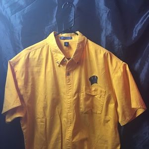 Yellow Vintage style button down short sleeve